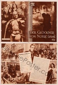 6m188 HUNCHBACK OF NOTRE DAME German program '47 Victor Hugo,best Charles Laughton & Maureen O'Hara!