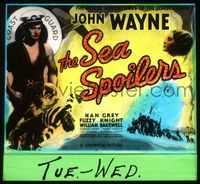 6m101 SEA SPOILERS glass slide '36 Coast Guard he-man John Wayne in torn shirt, Nan Grey