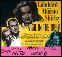 6m110 VIGIL IN THE NIGHT glass slide '40 beautiful Carole Lombard, Brian Aherne, Anne Shirley