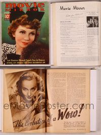 6m030 MOVIE MIRROR magazine December 1936, great portrait of Claudette Colbert by James Dolittle!