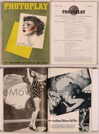 6m024 PHOTOPLAY magazine July 1936, Claudette Colbert stylized portrait by James Montgomery Flagg!
