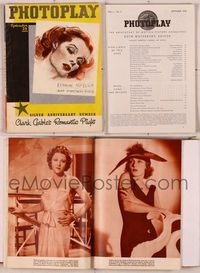 6m026 PHOTOPLAY magazine September 1936, portrait of Katharine Hepburn by James Montgomery Flagg!