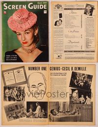 6m040 SCREEN GUIDE magazine April 1944, great close portrait of Veronica Lake by Jack Albin!
