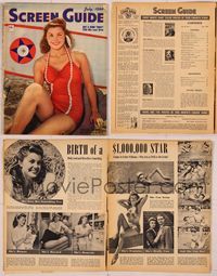 6m042 SCREEN GUIDE magazine July 1944, full-length Esther Williams in swimsuit by Eric Carpenter!