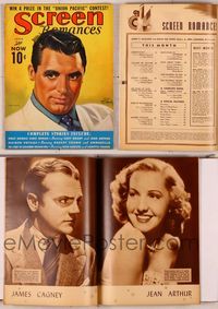 6m049 SCREEN ROMANCES magazine June 1939, cool art portrait of Cary Grant by Earl Christy!