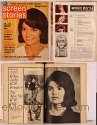 6m057 SCREEN STORIES magazine January 1965, c/u of Jackie Kennedy, who she will re-marry and when!