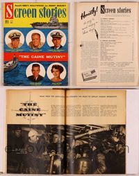 6m052 SCREEN STORIES magazine July 1954, Humphrey Bogart & the stars of The Caine Mutiny!