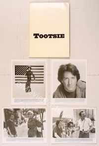 6m155 TOOTSIE presskit '82 full-length Dustin Hoffman as himself and in drag by American flag!