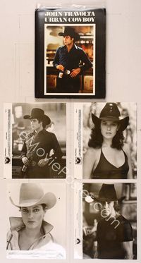6m158 URBAN COWBOY presskit '80 John Travolta in cowboy hat at bar, sexy Debra Winger!