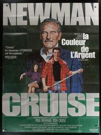 6p499 COLOR OF MONEY French 1p '86 Robert Tanenbaum art of Paul Newman & Tom Cruise playing pool!