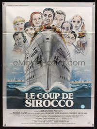 6p572 LE COUP DE SIROCCO French 1p '79 cool art of entire cast on ship by Giuliano Geleng!