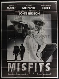 6p593 MISFITS French 1p R80s John Huston, best c/u of Clark Gable, Marilyn Monroe, Montgomery Clift
