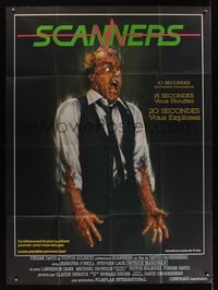 6p639 SCANNERS French 1p '81 David Cronenberg, in 20 seconds your head explodes, cool art by Joann!