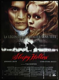 6p647 SLEEPY HOLLOW French 1p '99 Tim Burton directed, close up of Johnny Depp & Christina Ricci!