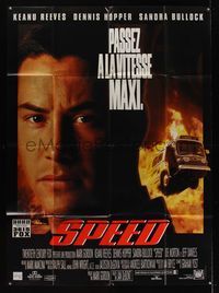 6p650 SPEED French 1p '94 huge close up of Keanu Reeves & bus driving through flames!