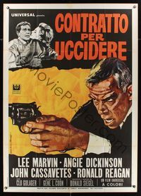 6p378 KILLERS Italian 1p R70s directed by Don Siegel, different art of Lee Marvin pointing gun!