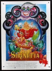 6p390 LITTLE MERMAID Italian 1p R97 Ariel & cast, Disney underwater cartoon, great image!