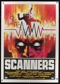 6p417 SCANNERS Italian 1p '81 David Cronenberg, cool completely different sci-fi artwork!