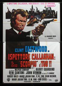6p031 DIRTY HARRY Italian 2p R70s great artwork of Clint Eastwood firing gun by P. Franco