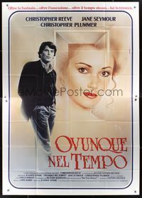 6p066 SOMEWHERE IN TIME Italian 2p '80 art of Christopher Reeve & Jane Seymour by E. Sciotti!