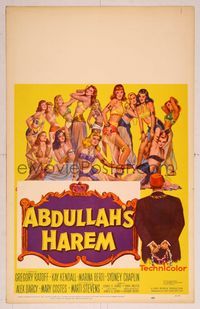 6p083 ABDULLAH'S HAREM WC '56 English sex in Egypt, art of 13 super sexy harem girls by Barton!