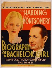 6p110 BIOGRAPHY OF A BACHELOR GIRL WC '34 Ann Harding leads a merry life, Robert Montgomery