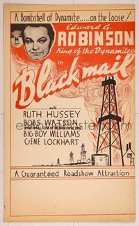 6p112 BLACKMAIL WC R40s Edward G. Robinson is King of the Dynamiters, art of burning oil field!