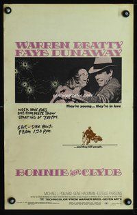 6p114 BONNIE & CLYDE WC '67 great image of notorious crime duo Warren Beatty & Faye Dunaway!