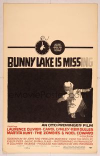 6p121 BUNNY LAKE IS MISSING WC '65 directed by Otto Preminger, really cool Saul Bass artwork!