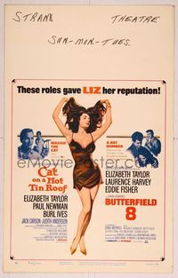 6p125 CAT ON A HOT TIN ROOF/BUTTERFIELD 8 WC '66 art of super sexy Elizabeth Taylor in nightie!