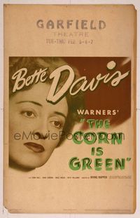 6p133 CORN IS GREEN WC '45 super close up of Bette Davis, who lives in an Irish mining town!