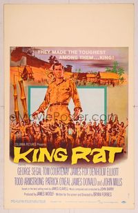 6p191 KING RAT WC '65 art of George Segal & Tom Courtenay, James Clavell, World War II POWs!