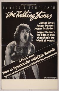 6p192 LADIES & GENTLEMEN THE ROLLING STONES WC '73 great c/u of rock & roll singer Mick Jagger!