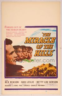 6p208 MIRACLE OF THE HILLS WC '59 Rex Reason was a man of courage fighting fire with faith!