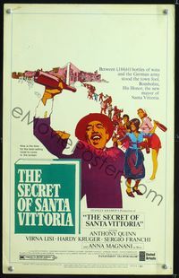 6p236 SECRET OF SANTA VITTORIA WC '69 great Bob Peak art of Anthony Quinn as Bombolini!