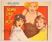 6p247 SOME LIKE IT HOT WC '59 sexy Marilyn Monroe with Tony Curtis & Jack Lemmon in drag!