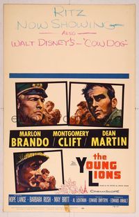 6p307 YOUNG LIONS WC '58 art of Nazi Marlon Brando, Dean Martin & Montgomery Clift!