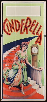 6r035 CINDERELLA stage play English 3sh '30s stone litho walking down stairs going to the ball!