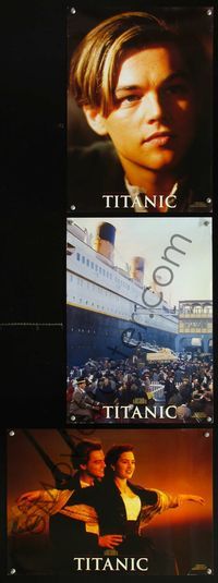 6r083 TITANIC 3 color German 12x17 stills '97 Leonardo DiCaprio, Kate Winslet, James Cameron