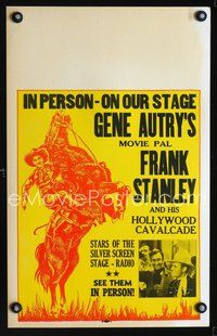 6r152 FRANK STANLEY IN PERSON WC '30s Gene Autry's pal in peron on stage, cool cowboy art!