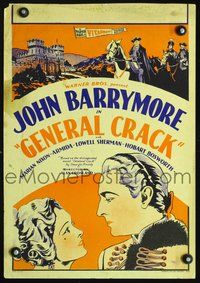 6r155 GENERAL CRACK WC '29 close up artwork of mercenary John Barrymore & gypsy wife Marian Nixon!
