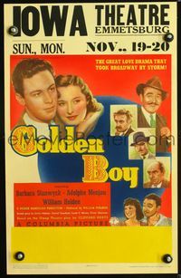 6r158 GOLDEN BOY WC '39 William Holden's debut movie, boxing classic, sexy Barbara Stanwyck!
