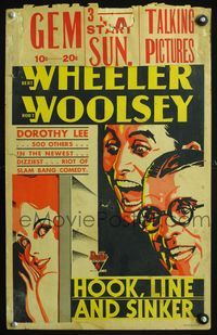 6r164 HOOK, LINE & SINKER WC '30 great deco art of Wheeler & Woolsey + sexy Dorothy Lee!