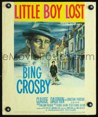 6r174 LITTLE BOY LOST WC '53 cool art of Bing Crosby looming over WWII orphan on street!