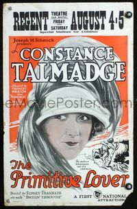 6r201 PRIMITIVE LOVER WC '22 art of Constance Talmadge, who makes a behaveman out of a caveman!