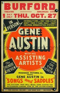 6r211 SONGS & SADDLES WC '38 country music singer Gene Austin in person along with movie!