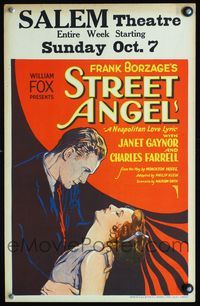 6r214 STREET ANGEL WC '28 romantic stone litho close up of Janet Gaynor & Charles Farrell!