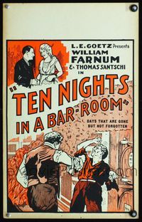 6r216 TEN NIGHTS IN A BARROOM WC '31 William Farnum knocks out Santschi & saves his little girl!