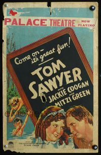 6r220 TOM SAWYER WC '30 great artwork of Jackie Coogan as Mark Twain's classic character!