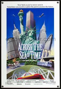 6s035 ACROSS THE SEA OF TIME 1sh '95 IMAX, cool artwork of New York City buildings!